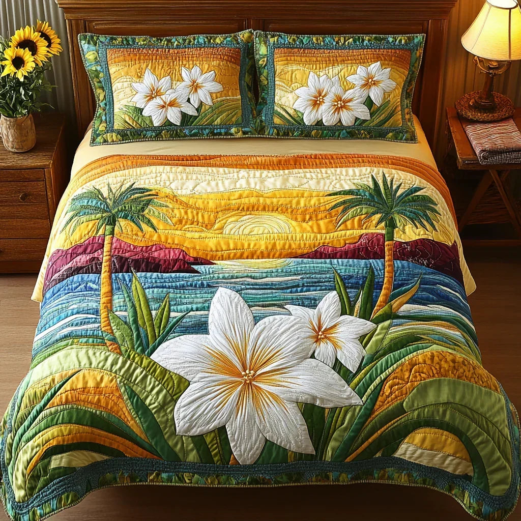Set de lenjerie de pat matlasată cu 3 piese - Aloha Spirit — imagine 1