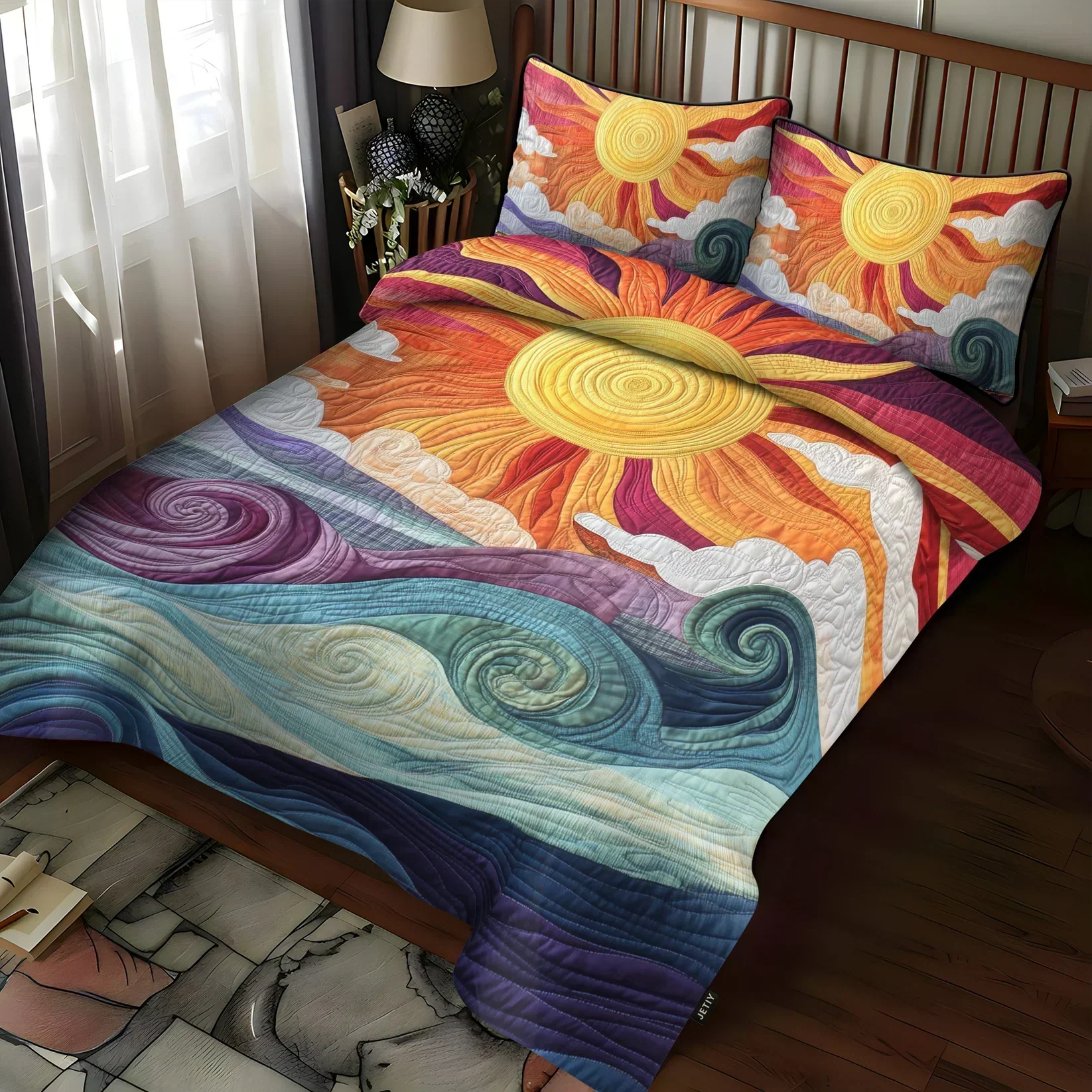Set de lenjerie de pat matlasată din 3 piese - Sunny magic — imagine 2