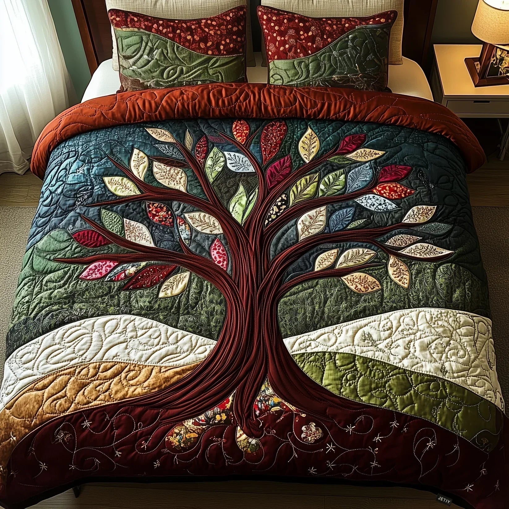 Set de lenjerie de pat matlasată cu 3 piese - Hug nature — imagine 1