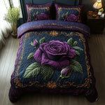 Set de lenjerie de pat matlasată cu 3 piese - Rosa violet — imagine 1
