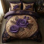 Set de lenjerie de pat matlasată cu 3 piese - Rosa violet — imagine 3