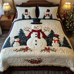 Set de lenjerie de pat matlasată din 3 piese - Snow Friends — imagine 1