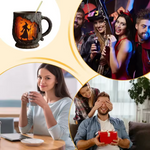 Cană 3D de Halloween - cu model de vrăjitoare și pisică — imagine 2