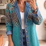 Abigail - Jachetă din denim cu imprimeu retro de leopard — imagine 1