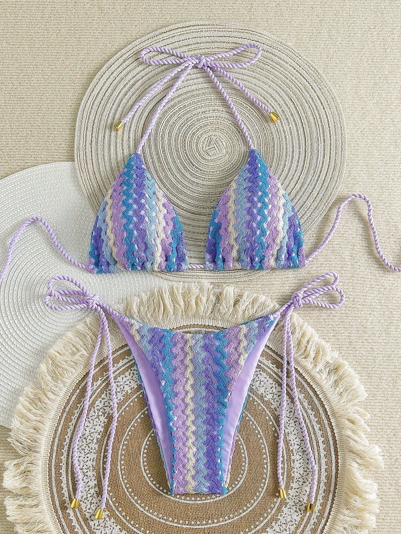 Adalynn - Costume de baie triunghiulare cu aspect croșetat — imagine 3