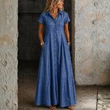 Adalynn - rochie lungă din denim — imagine 1