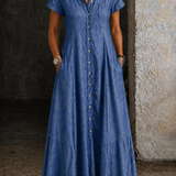 Adalynn - rochie lungă din denim — imagine 2