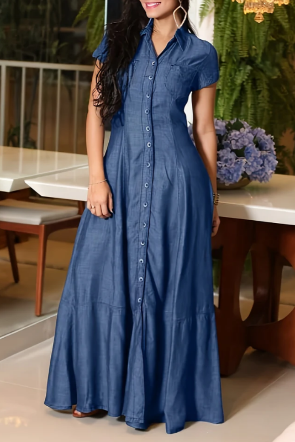 Adalynn - rochie lungă din denim — imagine 3