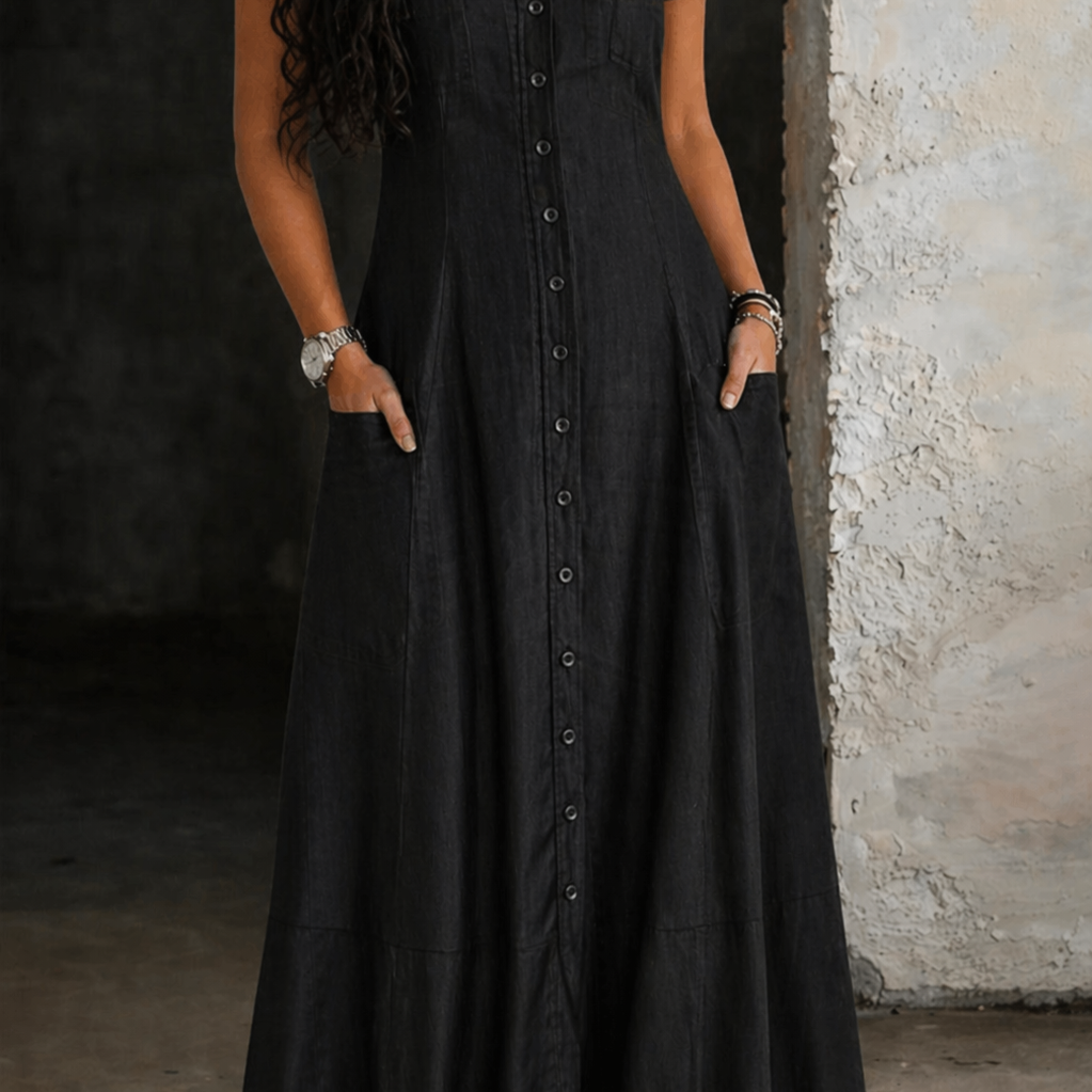 Adalynn - rochie lungă din denim — imagine 4
