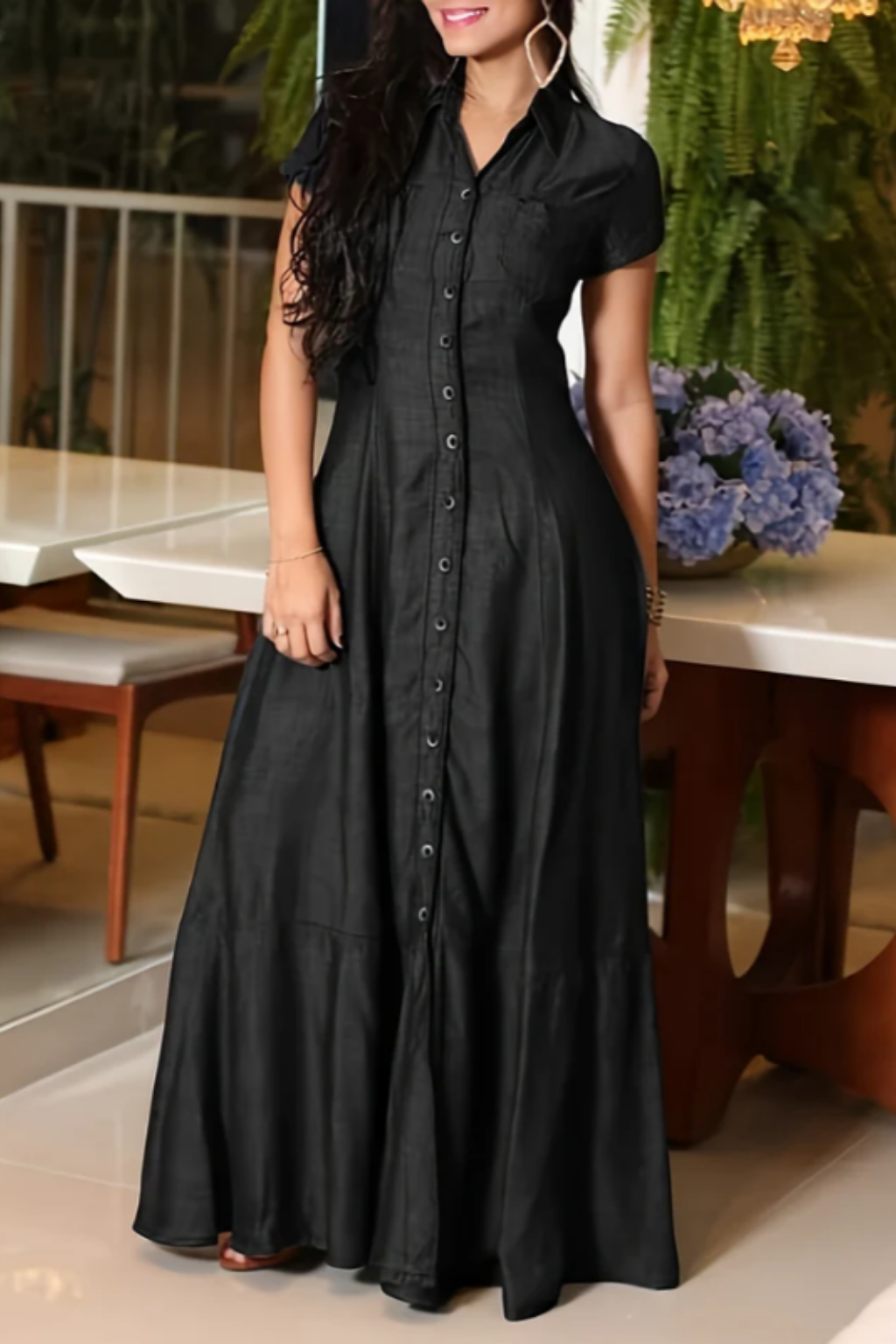 Adalynn - rochie lungă din denim — imagine 5