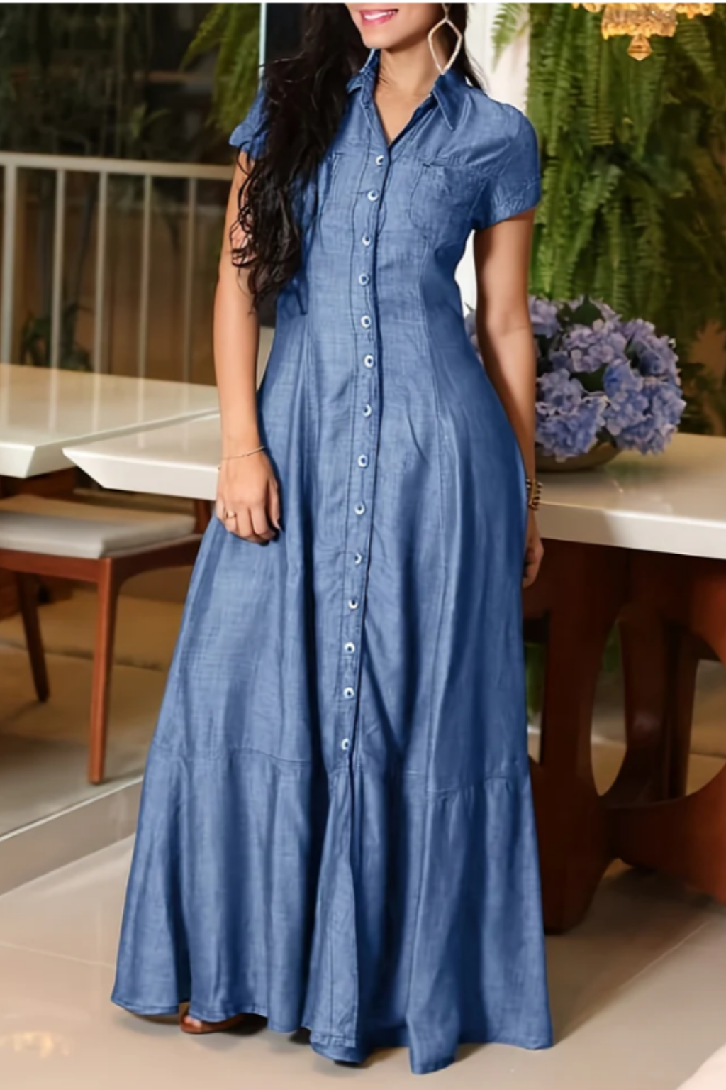 Adalynn - rochie lungă din denim — imagine 8