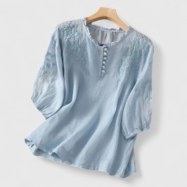 Adeline - bluză elegantă cu nasturi în față — imagine 3