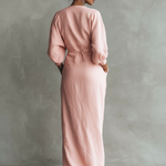 Adeline - rochie maxi roz din in — imagine 3