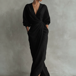 Adeline - rochie maxi roz din in — imagine 5