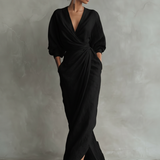 Adeline - rochie maxi roz din in — imagine 5