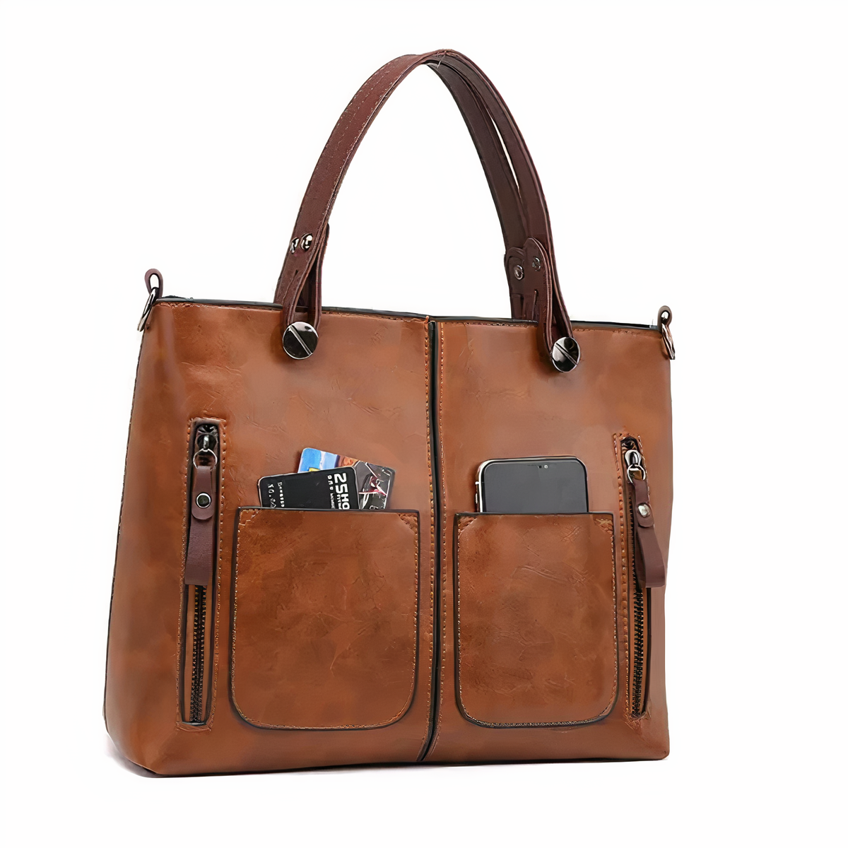 Alexandra - Geantă crossbody retro emblematică din poliuretan, piele ecologică — imagine 1