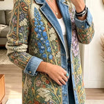 Allison - Jachetă din denim cu imprimeu floral retro — imagine 2