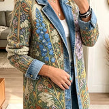 Allison - Jachetă din denim cu imprimeu floral retro — imagine 2