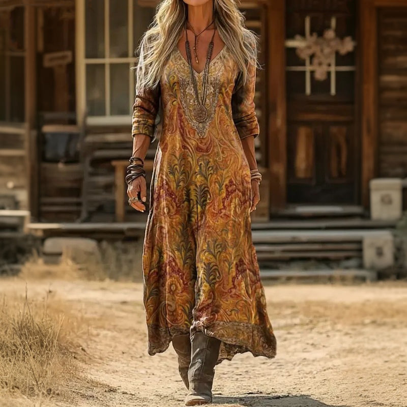 Alyssa - rochie casual cu mânecă lungă, inspirație retro — imagine 1