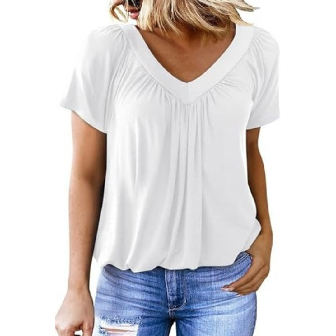 Amara - Top casual cu decolteu în V pentru femei — imagine 1