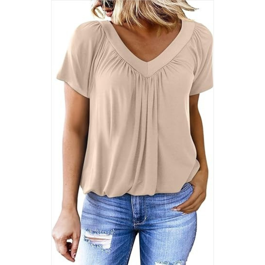Amara - Top casual cu decolteu în V pentru femei — imagine 9