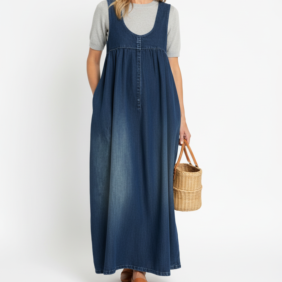 Amara - rochie maxi retro din denim — imagine 1