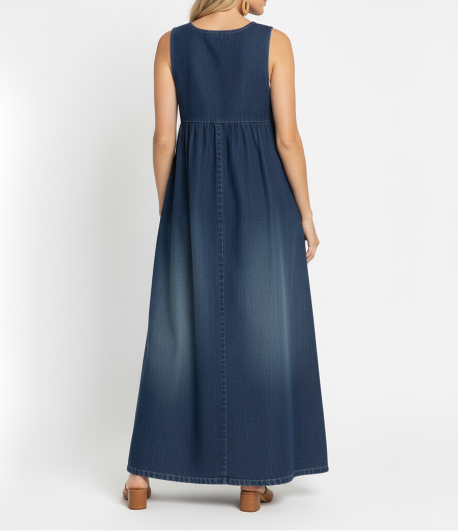 Amara - rochie maxi retro din denim — imagine 3