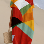 Amber - rochie colorată cu model patchwork — imagine 2