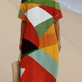 Amber - rochie colorată cu model patchwork — imagine 3