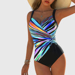 Amelia - un costum de baie la modă, foarte elastic, cu detaliu încrucișat în față — imagine 1