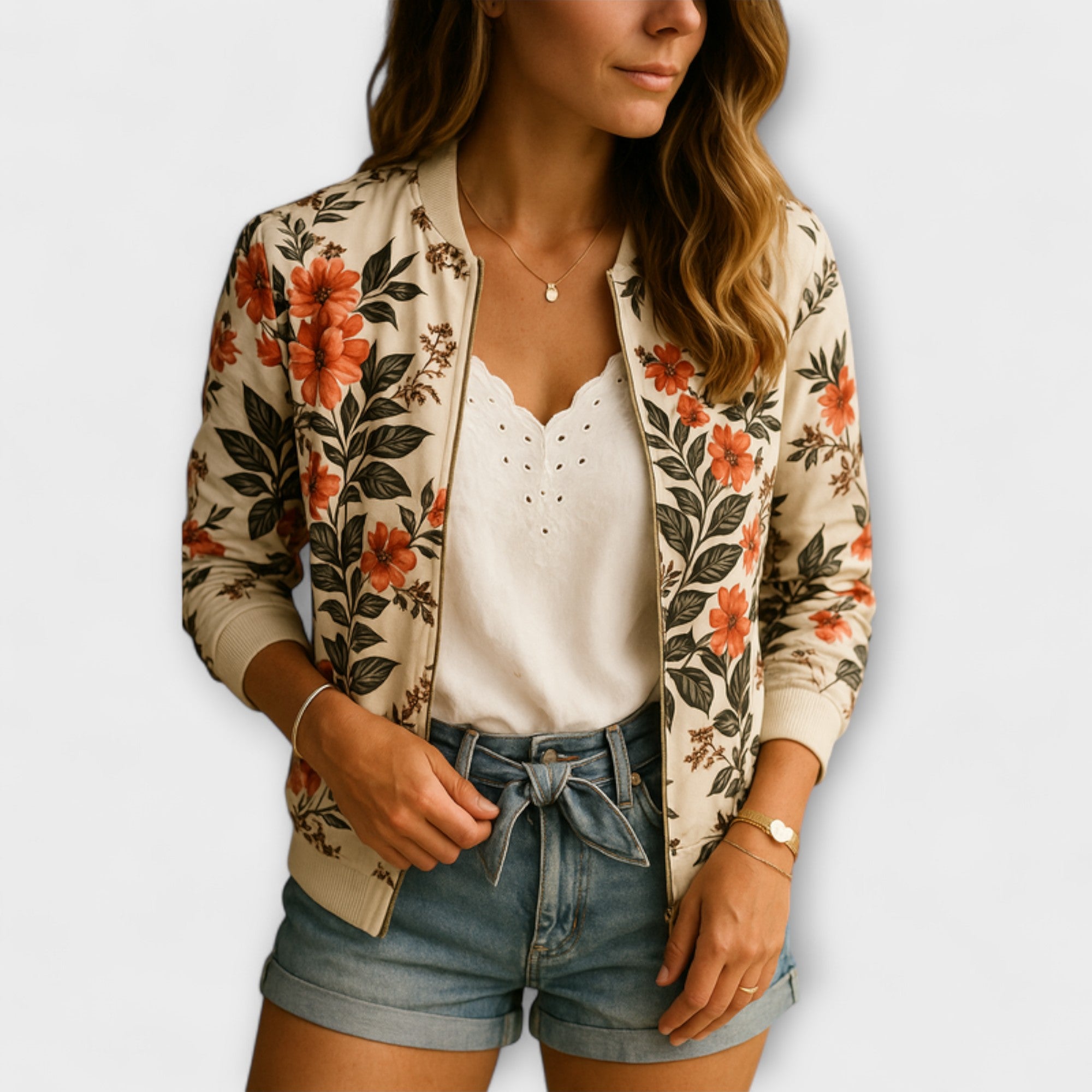 Andreia - jachetă bomber elegantă cu imprimeu floral — imagine 6