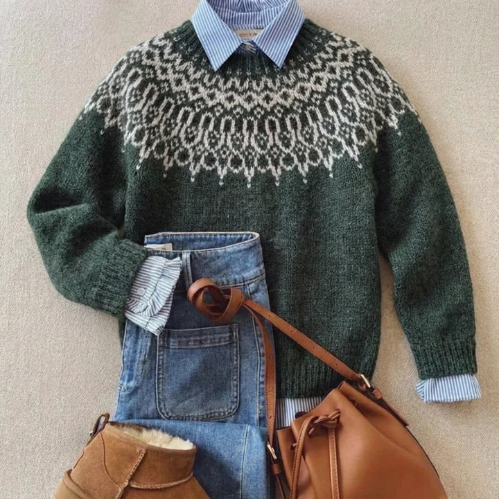 Anna - pulover clasic retro tricotat — imagine 1