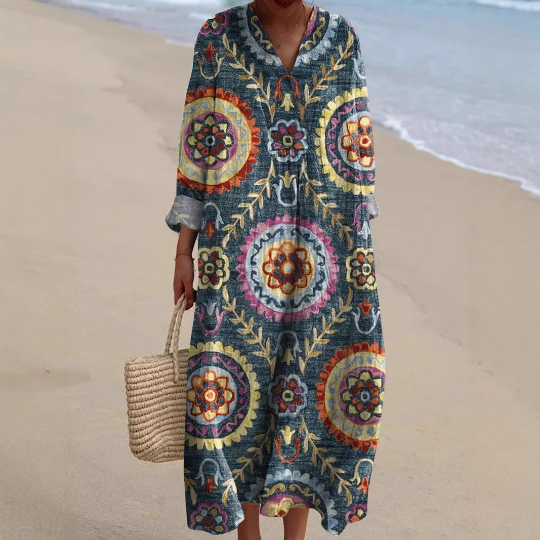 Ashley - rochie boho cu model etnic — imagine 1