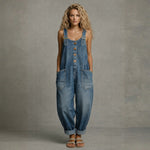 Ashley - salopetă elegantă din denim cu buzunare — imagine 1