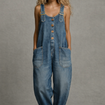 Ashley - salopetă elegantă din denim cu buzunare — imagine 2