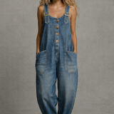 Ashley - salopetă elegantă din denim cu buzunare — imagine 2