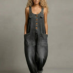 Ashley - salopetă elegantă din denim cu buzunare — imagine 5