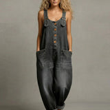 Ashley - salopetă elegantă din denim cu buzunare — imagine 5