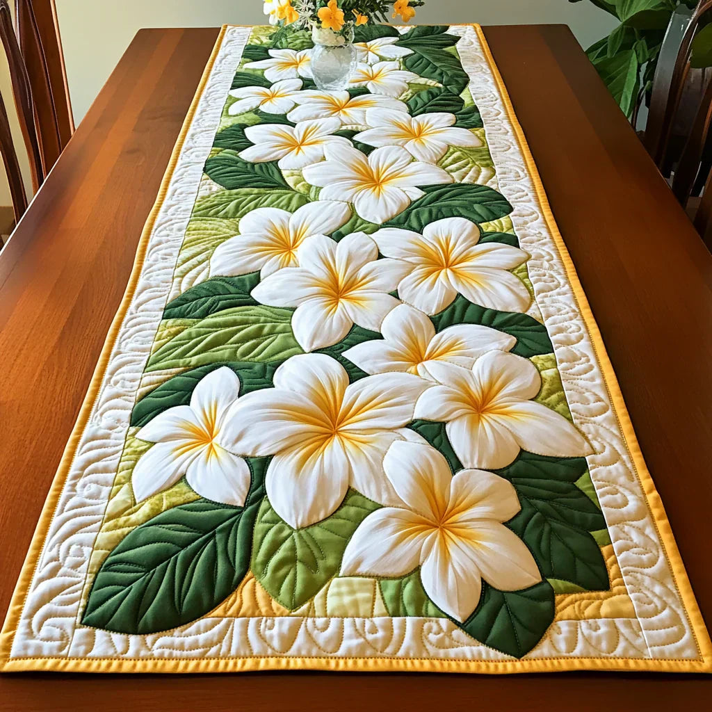 Traversă de masă - Flori de frangipani — imagine 1