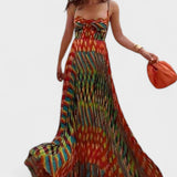 Rochie maxi Aubrey cu imprimeu abstract — imagine 1