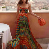 Rochie maxi Aubrey cu imprimeu abstract — imagine 2