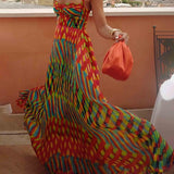 Rochie maxi Aubrey cu imprimeu abstract — imagine 4