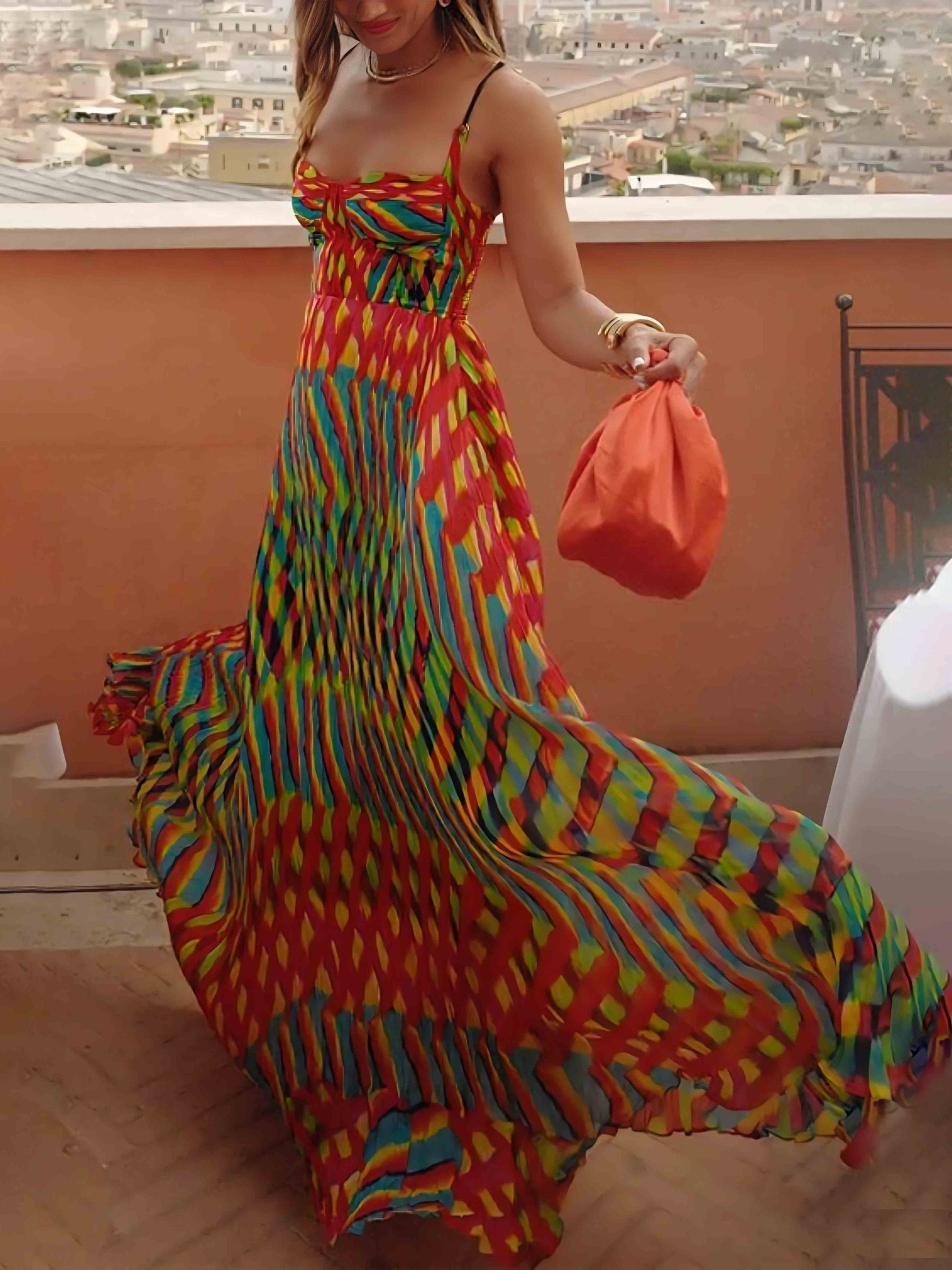 Rochie maxi Aubrey cu imprimeu abstract — imagine 4