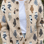 Audrey - cardigan confortabil cu imprimeu de pisici — imagine 1