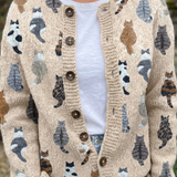 Audrey - cardigan confortabil cu imprimeu de pisici — imagine 1