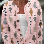 Audrey - cardigan confortabil cu imprimeu de pisici — imagine 2