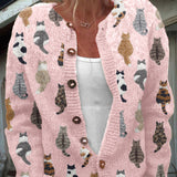 Audrey - cardigan confortabil cu imprimeu de pisici — imagine 2