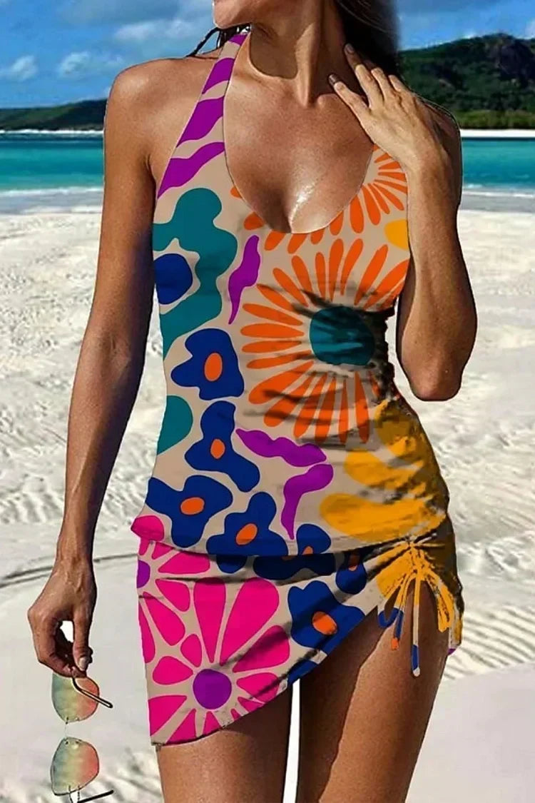 Aurora - tankini cu imprimeu floral și pantaloni scurți care controlează abdomenul — imagine 2