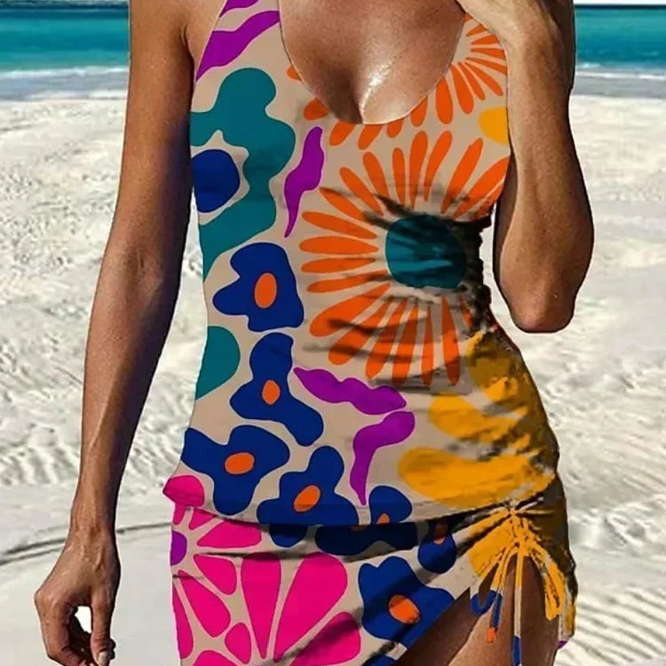 Aurora - tankini cu imprimeu floral și pantaloni scurți care controlează abdomenul — imagine 2