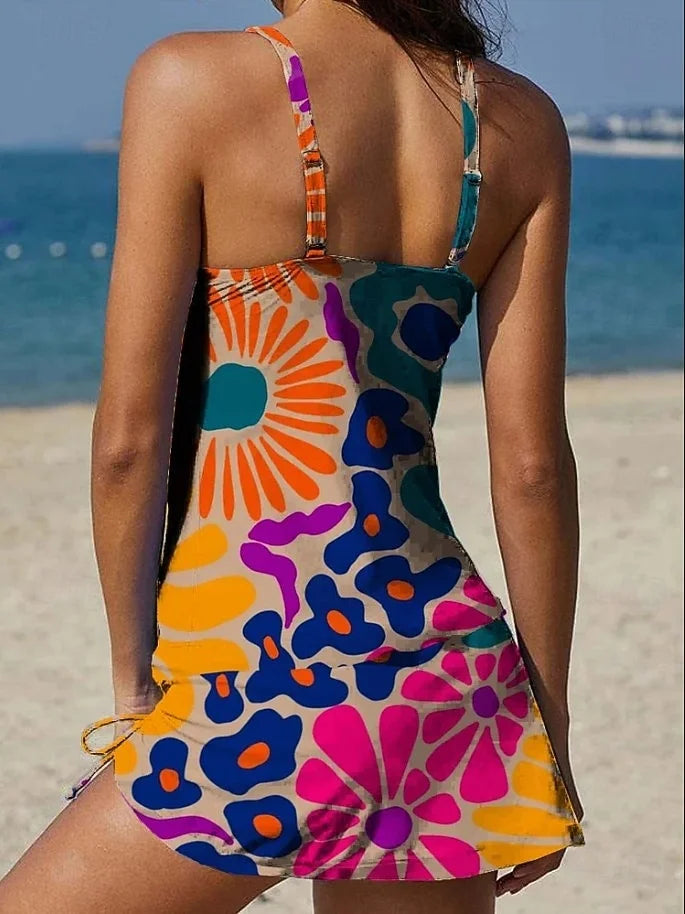 Aurora - tankini cu imprimeu floral și pantaloni scurți care controlează abdomenul — imagine 3